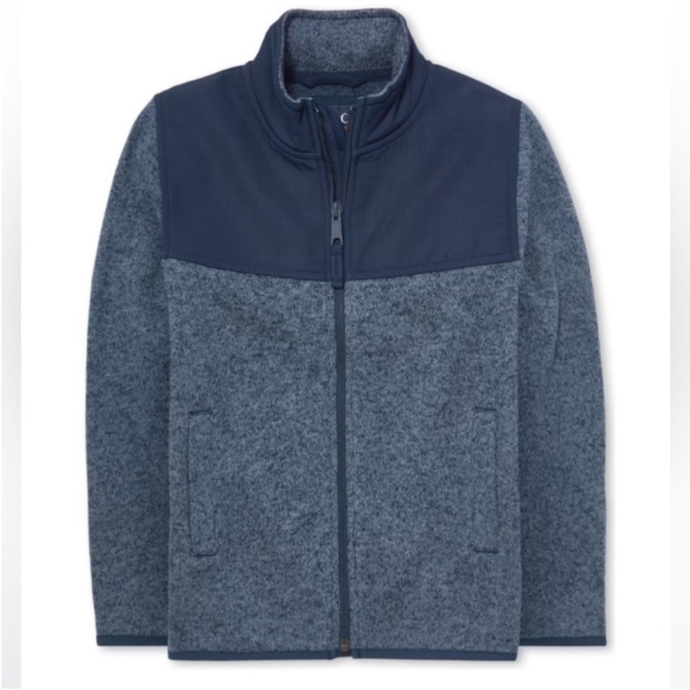 NWT Boys Sweater Fleece Trail Jacket/Full zip Hoodie - Navy Blue - size 14 (XL)